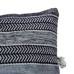 Blue Chevron Woven Outdoor Pillow