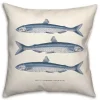 Blue Coastal Fish Outdoor Pillow