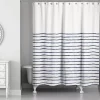 Blue Colorblock Striped Shower Curtain