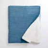 Blue Corduroy Sherpa Throw