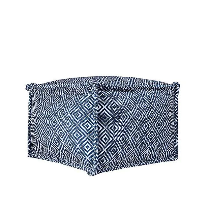 Blue Diamond Outdoor Pouf