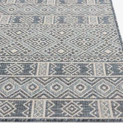 Blue Draya Indoor/Outdoor Area Rug, 5x7