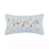 Blue Family Floral Embroidered Lumbar Pillow