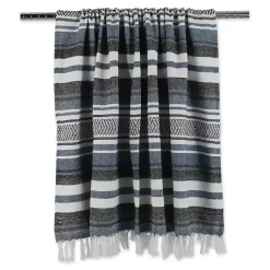 Blue Farmhouse Stripe Throw