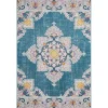 Blue Floral Medallion Outdoor Area Rug, 7x9