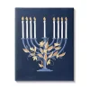 Blue Floral Menorah Canvas Art Print