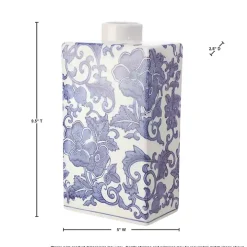Blue Floral Rectangle Vase