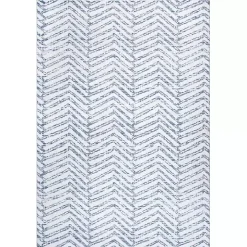 Blue Geometric Pattern Washable Runner