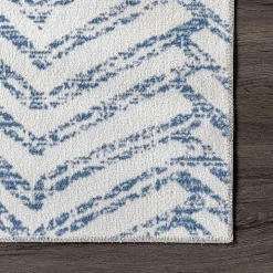 Blue Geometric Pattern Washable Runner