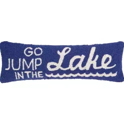 Blue Go Jump in the Lake Hooked Lumbar Pillow