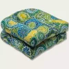 Blue Green Lagoon Wicker Chair Cushions, Set of 2