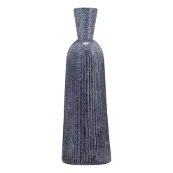 Blue Grooved Glass Vase, 20in
