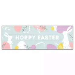 Blue Hoppy Easter Canvas Wall Plaque