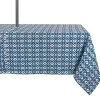 Blue Ikat Outdoor Tablecloth with Zipper