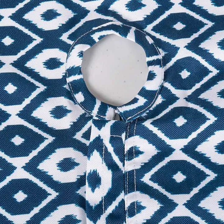 Blue Ikat Outdoor Tablecloth with Zipper