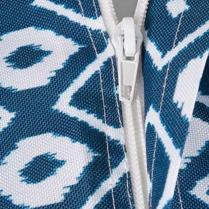 Blue Ikat Outdoor Tablecloth with Zipper