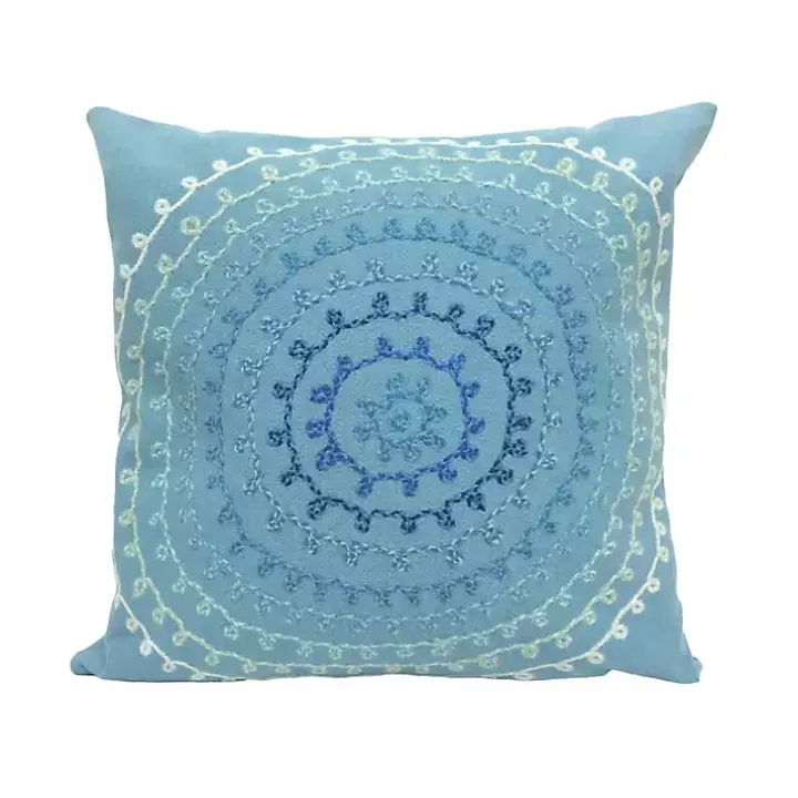 Blue Lamontage Swirl Outdoor Throw Pillow