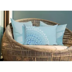 Blue Lamontage Swirl Outdoor Throw Pillow