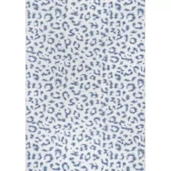 Blue Leopard Spots Washable Area Rug, 5x8
