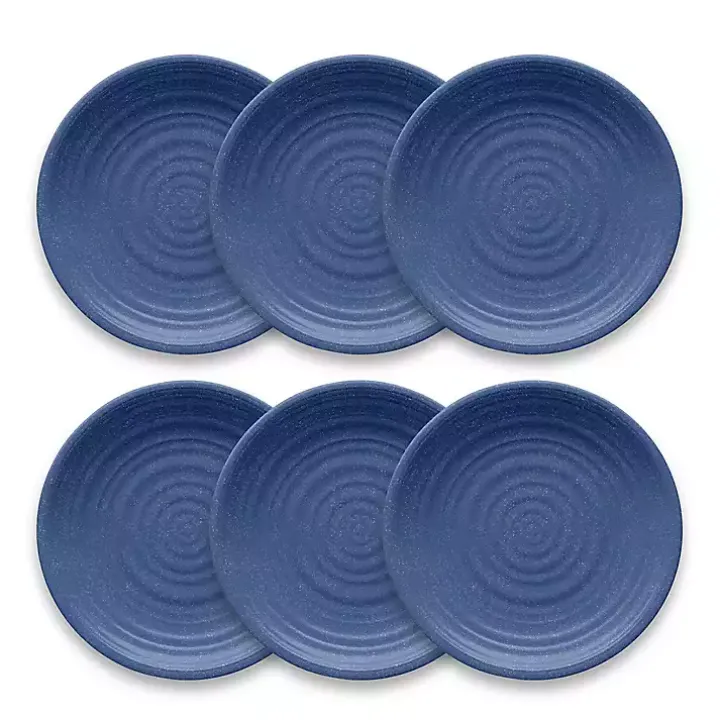 Blue Madden Melamine Dinner Plates, Set of 6