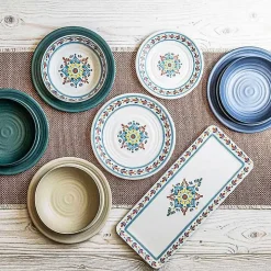 Blue Madden Melamine Dinner Plates, Set of 6