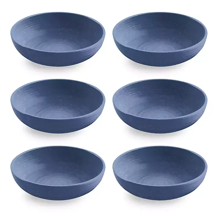 Blue Madden Melamine Low Bowls, Set of 6