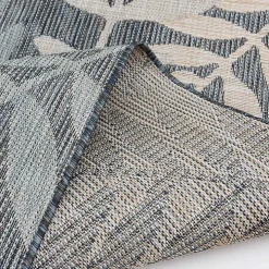 Blue Malibu Leafy Outdoor Area Rug, 7x10