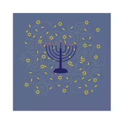 Blue Menorah Canvas Art Print