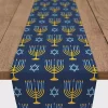 Blue Menorah Table Runner, 90 in.