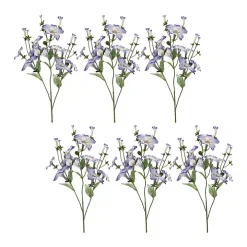 Blue Morning Glory Flower Sprays, Set of 6