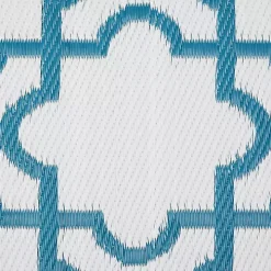 Blue Moroccan Trellis Outdoor Area Rug, 4x6