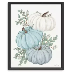 Blue Pumpkin Trio Framed Canvas Print, 18x22 in.