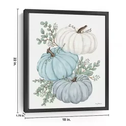 Blue Pumpkin Trio Framed Canvas Print, 18x22 in.