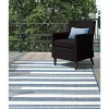Blue Robin Stripe Outdoor Rug, 8x11