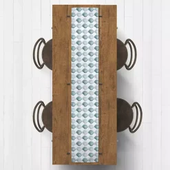 Blue Scallop Seashells Table Runner, 72 in.