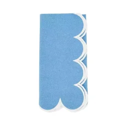 Blue Scalloped Edge Napkins, Set of 4