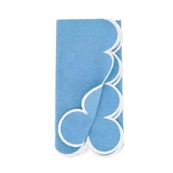 Blue Scalloped Edge Napkins, Set of 4