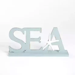 Blue Sea Wooden Word Statue