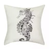 Blue Seahorse Outdoor Pillow