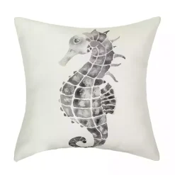 Blue Seahorse Outdoor Pillow