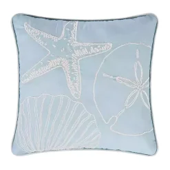 Blue Seashell Collage Pillow