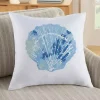 Blue Seashell Throw Pillow