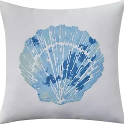 Blue Seashell Throw Pillow