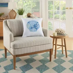 Blue Seashell Throw Pillow