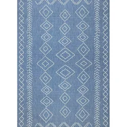 Blue Serna Tribal Outdoor Area Rug, 5x8