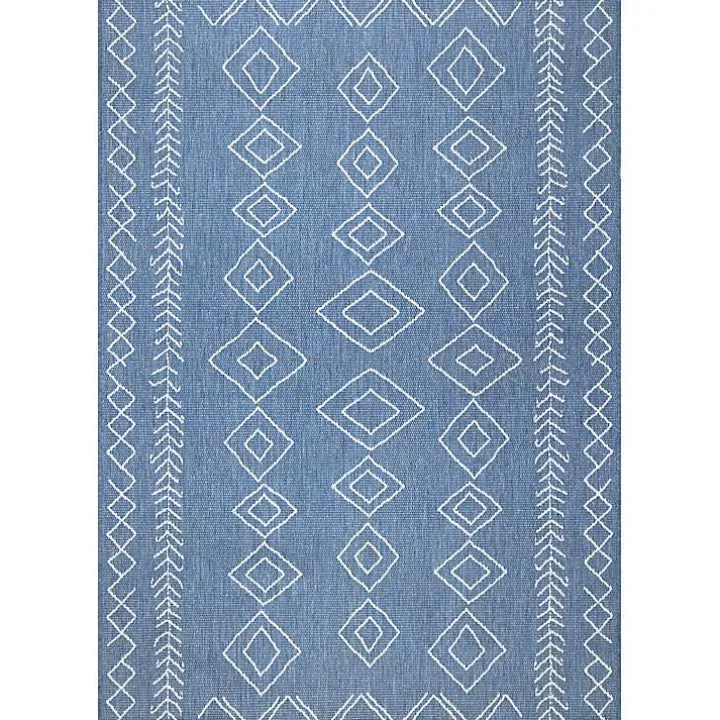 Blue Serna Tribal Outdoor Area Rug, 5x8