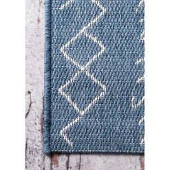 Blue Serna Tribal Outdoor Area Rug, 5x8