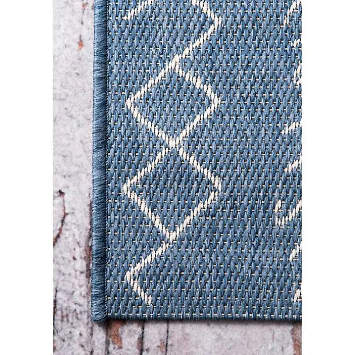 Blue Serna Tribal Outdoor Area Rug, 5x8