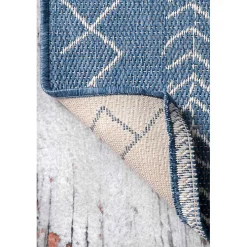 Blue Serna Tribal Outdoor Area Rug, 8x11