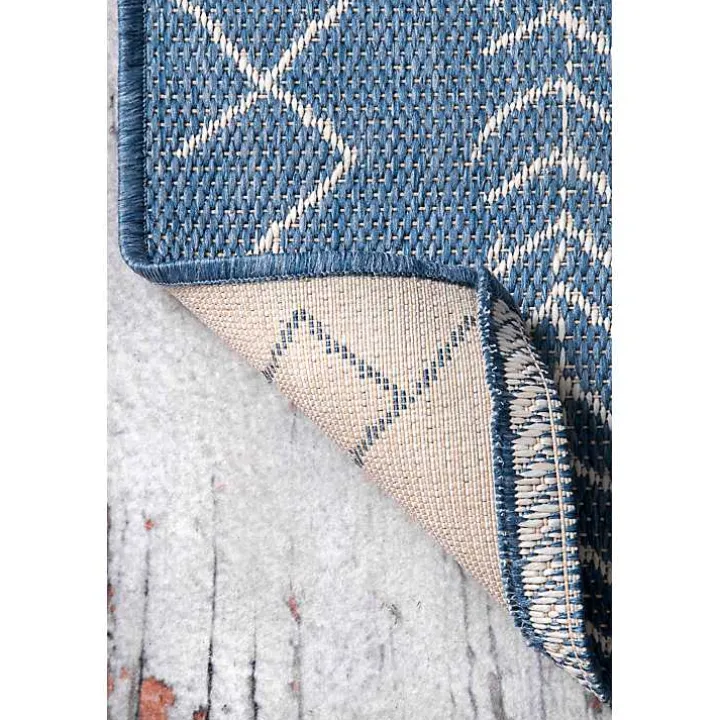 Blue Serna Tribal Outdoor Area Rug, 5x8